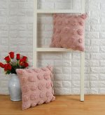 Pink Polka Dot Cushion Cover | 40x40cm | Tufted Organic Cotton | Handmade