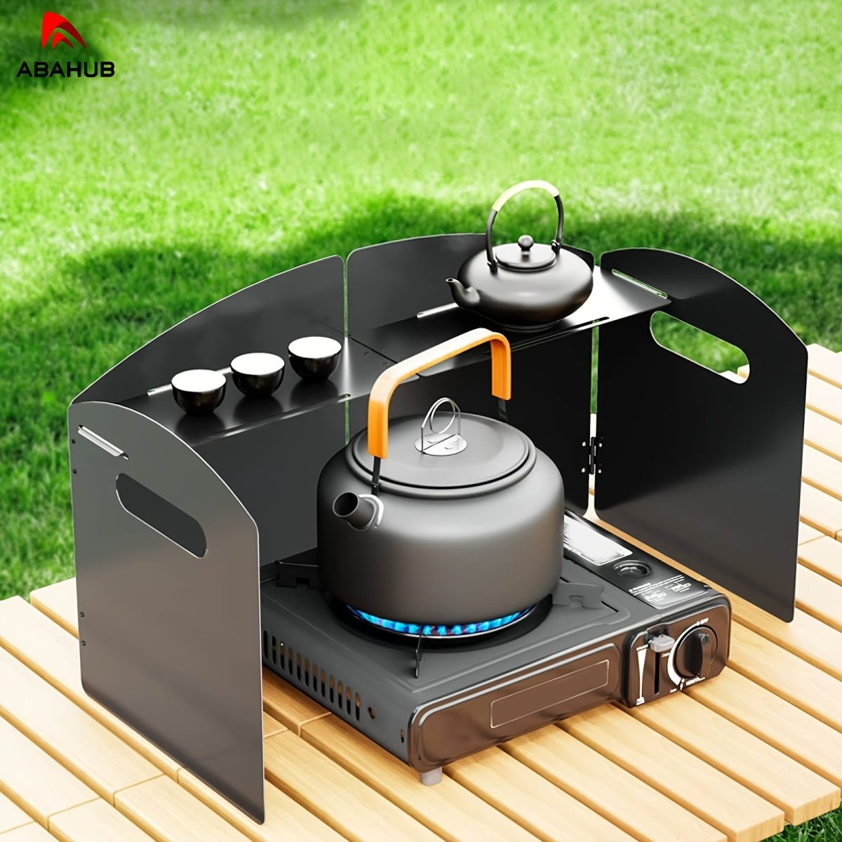 Folding Stove Windshield Portable Outdoor Gas Shield - Image 4