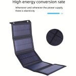 Portable Solar Foldable Charging Pack 35W USB 5V Output - Black - Image 3
