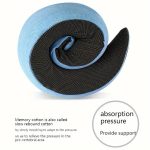 All-Season Travel Pillow - Pure Memory Foam Neck Pillow - Grey+Blue - Image 4