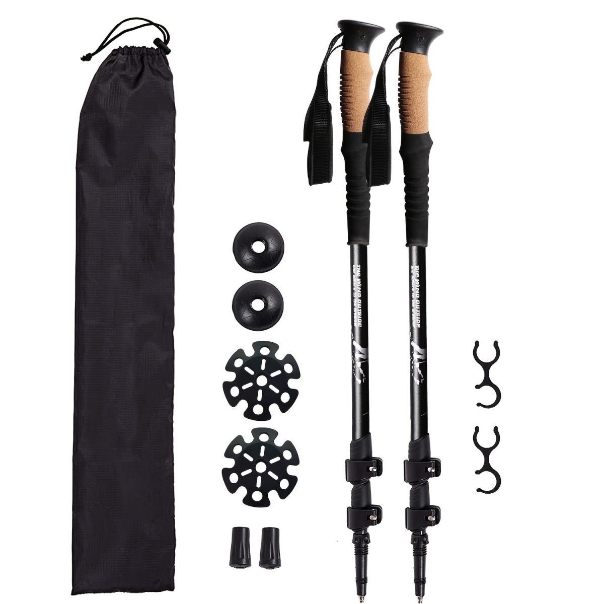 NNETM Aluminum Telescopic Trekking Poles Set for Outdoor Adventures - Image 1