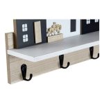 Shelves DKD Home Decor Coat rack 39 x 9 x 27 cm Black Brown White MDF Wood - Image 3