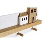 Wall mounted coat hanger DKD Home Decor Wood Houses Urban 40 x 4 x 17 cm - Image 3