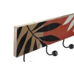Wall mounted coat hanger DKD Home Decor Multicolour Iron Mango wood Tropical Leaf of a plant Lacquered 38 x 5 x 18 cm (2 Units) - Image 2