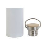 Water bottle Home ESPRIT White Beige Natural Bamboo Stainless steel 500 ml (2 Units) - Image 3