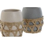 Toothbrush Holder Home ESPRIT Grey Cream Dolomite 9 x 9 x 10,5 cm (2 Units) - Image 3