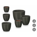 Set of pots Ibergarden Anthracite Clay Ø 14 cm Ø 22 cm Ø 17 cm 3 Pieces - Image 2