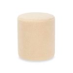 Pouffe Gift Decor Beige Cloth MDF Wood