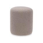Pouffe Gift Decor Brown Cloth MDF Wood