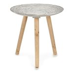 Side table Gift Decor White Brown Wood 40 x 39 x 40 cm Spirals