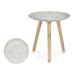 Side table Gift Decor White Brown Wood 40 x 39 x 40 cm Spirals - Image 2