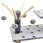 NNEVL Cat Tree with Sisal Scratching Posts 125 cm Paw Prints Grey - Image 4