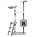 NNEVL Cat Tree with Sisal Scratching Posts 150 cm Grey