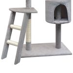 NNEVL Cat Tree with Sisal Scratching Posts 150 cm Grey - Image 2