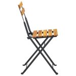 NNEVL Folding Garden Chairs 2 pcs Steel and Solid Acacia Wood - Image 5