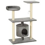NNEVL Cat Tree with Sisal Scratching Posts 95 cm Grey - Image 2