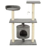 NNEVL Cat Tree with Sisal Scratching Posts 95 cm Grey - Image 3