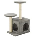 NNEVL Cat Tree with Sisal Scratching Posts 60 cm Grey - Image 2