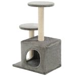 NNEVL Cat Tree with Sisal Scratching Posts 60 cm Grey - Image 4