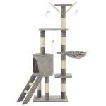 NNEVL Cat Tree with Sisal Scratching Posts 138 cm Grey - Image 3
