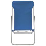 NNEVL Folding Beach Chairs 2 pcs Steel and Oxford Fabric Blue - Image 3