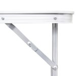 NNEVL Foldable Camping Table Height Adjustable Aluminium 180 x 60 cm - Image 3