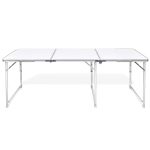 NNEVL Foldable Camping Table Height Adjustable Aluminium 180 x 60 cm - Image 5