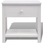 NNEVL Bedside Cabinet Wood White - Image 3