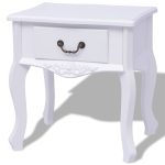 NNEVL Bedside Cabinet MDF White