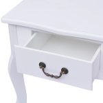NNEVL Bedside Cabinet MDF White - Image 2