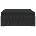 NNEVL Sectional Footrest 1 pc with Cushion Poly Rattan Black - Image 2