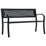 NNEVL Garden Bench 125 cm Black Steel