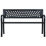 NNEVL Garden Bench 125 cm Black Steel - Image 2