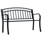 NNEVL Garden Bench 125 cm Black Steel