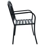 NNEVL Garden Bench 125 cm Black Steel - Image 2