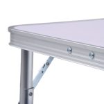 NNEVL Folding Camping Table White Aluminium 60x45 cm - Image 3