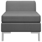 NNEVL Sectional Middle Sofa with Cushion Fabric Dark Grey - Image 3