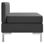 NNEVL Sectional Middle Sofa with Cushion Fabric Dark Grey - Image 4