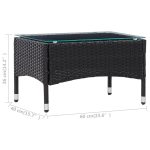 NNEVL Coffee Table Black 60x40x36 cm Poly Rattan - Image 5