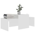 NNEVL Coffee Table Set White 100x48x40 cm Chipboard - Image 3