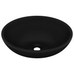 NNEVL Luxury Basin Oval-shaped Matt Black 40x33 cm Ceramic - Image 2