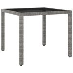 NNEVL Garden Table Grey 90x90x75 cm Poly Rattan