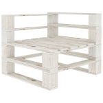 NNEVL Garden Pallet Corner Sofa Wood White