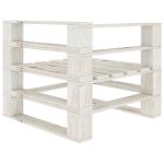 NNEVL Garden Pallet Corner Sofa Wood White - Image 3