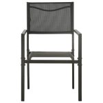 NNEVL Garden Chairs 2 pcs Textilene and Steel Black and Anthracite - Image 2