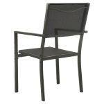 NNEVL Garden Chairs 2 pcs Textilene and Steel Black and Anthracite - Image 4