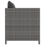 NNEVL Garden Sofa with Cushions Grey Poly Rattan - Image 3