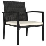 NNEVL Garden Dining Chairs 2 pcs Poly Rattan Black - Image 2