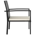 NNEVL Garden Dining Chairs 2 pcs Poly Rattan Black - Image 3