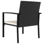 NNEVL Garden Dining Chairs 2 pcs Poly Rattan Black - Image 4
